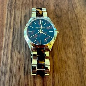 Michael Kors gold and tortoiseshell watch